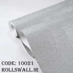 کاغذ دیواری طرح جودون نقره‌ای کد 10021 روی دیوار اتاق نشیمن
