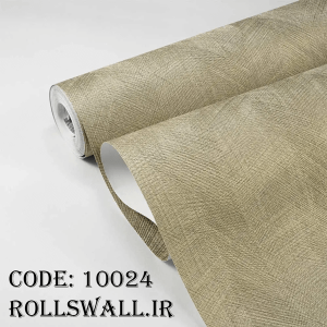 کاغذ دیواری طرح بافت زیتونی کد 10024 نصب شده در پذیرایی مدرن