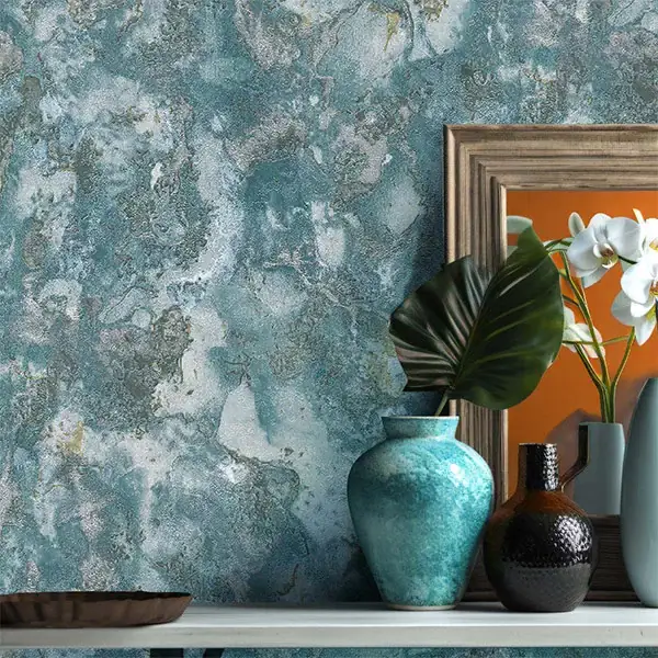 کاربرد کاغذ دیواری پتینه آبی در محیطهای مختلف