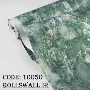 نمای نزدیک کاغذ دیواری طرح بافت سبز کد 10050