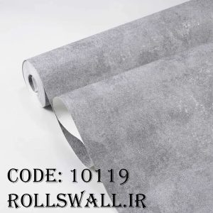 کاغذ دیواری پتینه خاکستری کد ۱۰۱۱۹ نصب شده در اتاق خواب