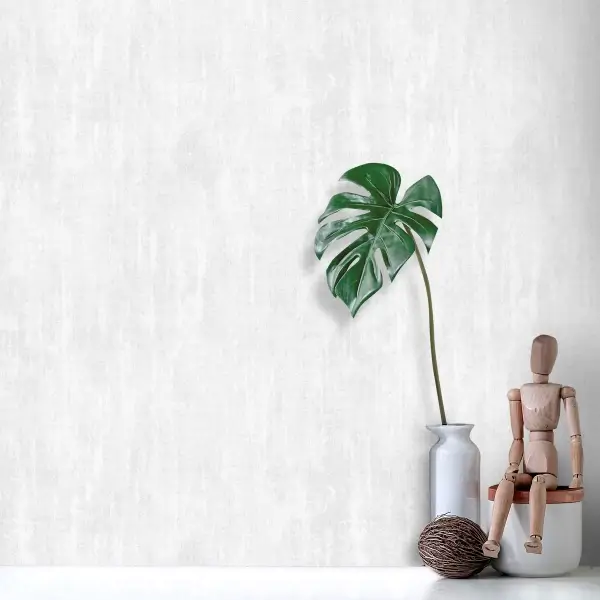 کاغذ دیواری پتینه سفید کد 10137 نمای نزدیک با بافت برجسته