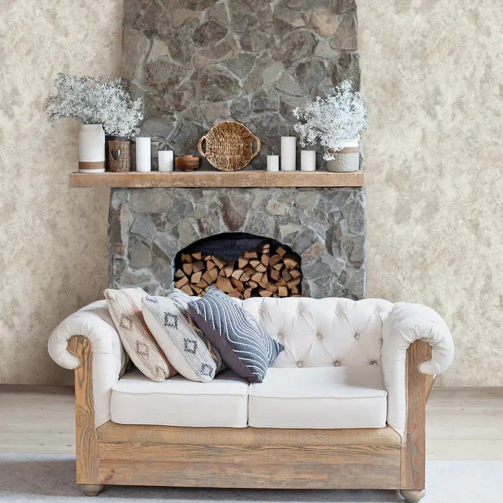 کاغذ دیواری کرم رنگ پست مدرن از برند اکستریم والز