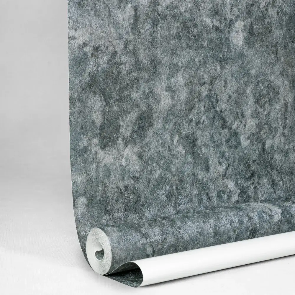 نصب کاغذ دیواری آبی 10159 در سالن پذیرایی - هماهنگی با مبلمان مدرن