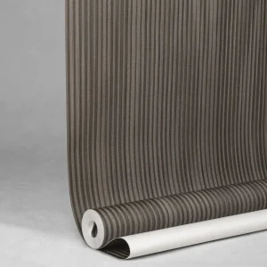 نمای کاغذ دیواری راه راه قهوه ای