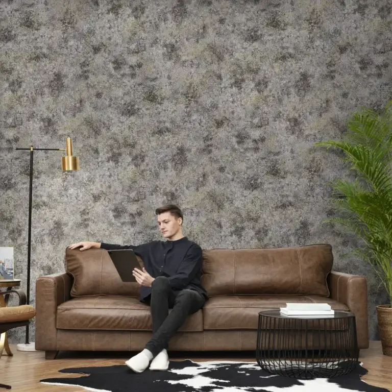 کاغذ دیواری پتینه خاکستری به ابعاد 10متر در 53 سانتی متر