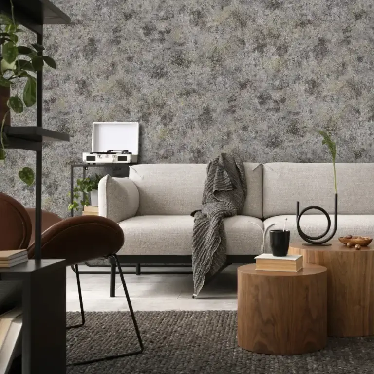 نمونه کاغذ دیواری کارشده در سالن پذیرایی