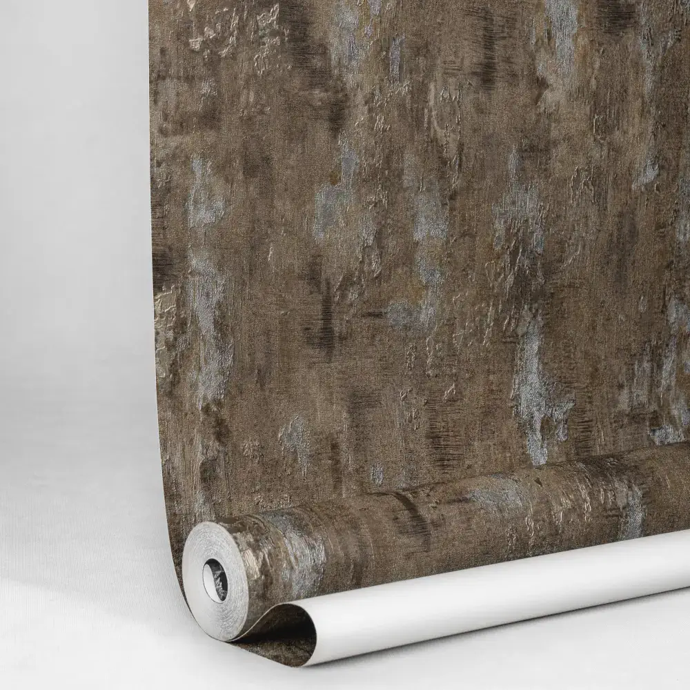 کاغذ دیواری طرح پتینه قهوه ای زیتونی کد 10219 از البوم کربن