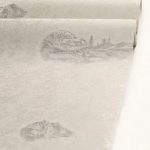 کاغذ دیواری تک گل کرم قابل شستشو پی وی سی